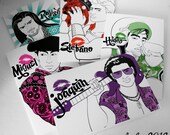 Blank Note Card Set - Cartoon Boyfriend Set of 5 Different Designs w/White Envelopes