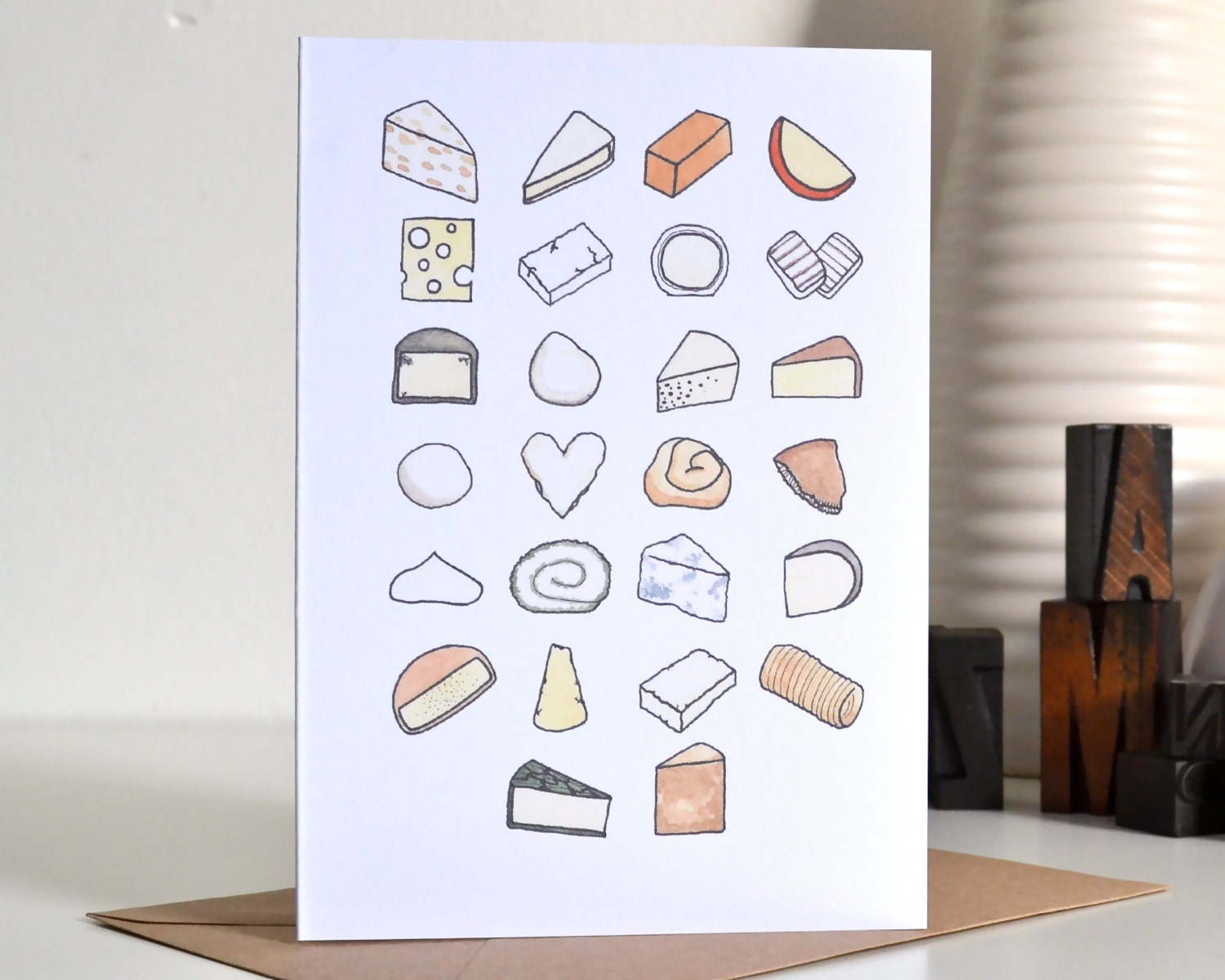 Cheese Alphabet Greetings Card