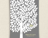 Wedding Guest Book Alternative - The Wishwik Tree Guest Book - A Peachwik Interactive Art Print - 150 guest sign in Guestbook