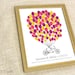 Wedding Guest Book Print - The Signature Bikewik - A Peachwik Personalized Art Print - 100 guest sign in - Balloons & Bike Guestbook