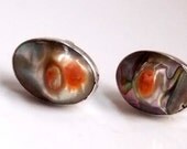 Vintage Blister Pearl  Screw Back Earrings