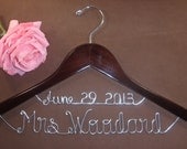 Hanger with Date, Personalized Custom Bridal Hanger, Brides Hanger, Bride, Name Hanger, Wedding Hanger, Personalized Bridal Gift