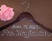 Hanger with Date, Personalized Custom Bridal Hanger, Brides Hanger, Bride, Name Hanger, Wedding Hanger, Personalized Bridal Gift
