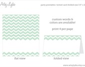 Chevron Tented Cards: DIY Party Printable
