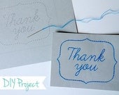 INSTANT DOWNLOAD: DIY Embroidered Thank You Card