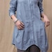 Linen Irregular single breasted long shirt