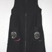 Linen stand-up collar long vest/ Black Long vest dress