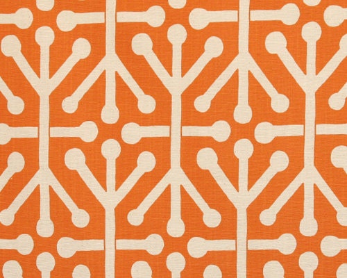 Aruba Home Decor Fabric - Orange and Cream