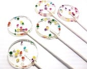 Buy 6 Get 6 Free - Celebration PASTEL FUN POPS with Edible Confetti - Party Favors