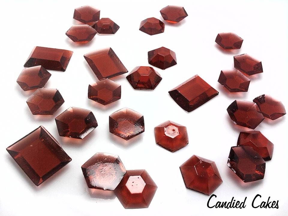 250 BROWN EDIBLE SUGAR Jewels - Featured in Brides Magazine
