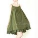 Summer Layered Cotton Dress in Dark Green