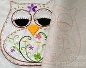 Embroidery Sampler Ready To Stitch Owl Spring Flowers Bloom