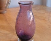 Hand Blown Glass Vase - Violet Classic Bubble Bud Vase by Jonathan Winfisky