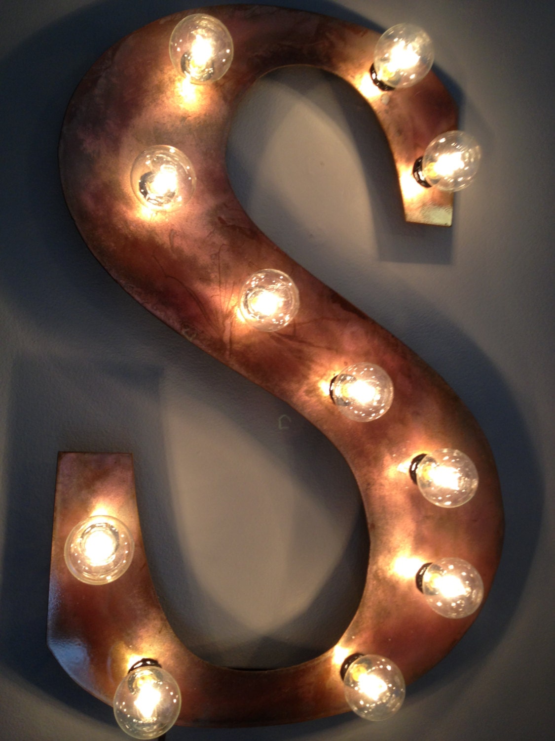 On sale Night light Industrial letter wall hanging Metal Letter light fixture 24 inch tall