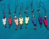 Rainbow colored cute Bunny Rabbit Cell Phone Charms and Straps, super cute, mutli-colored