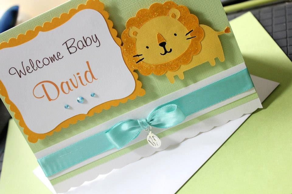 Your Choice - Animal Critter Card - Baby Shower - Yellow Chick - Whale - Zebra - Hippo - Monkey - Lion - Boy or Girl