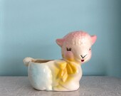Lamb Planter - Vintage 1950s - Ceramic