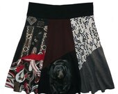 Plus Size Black Bear Boho Chic Hippie Skirt Women's 2X 3X upcycled clothing from Twinkle