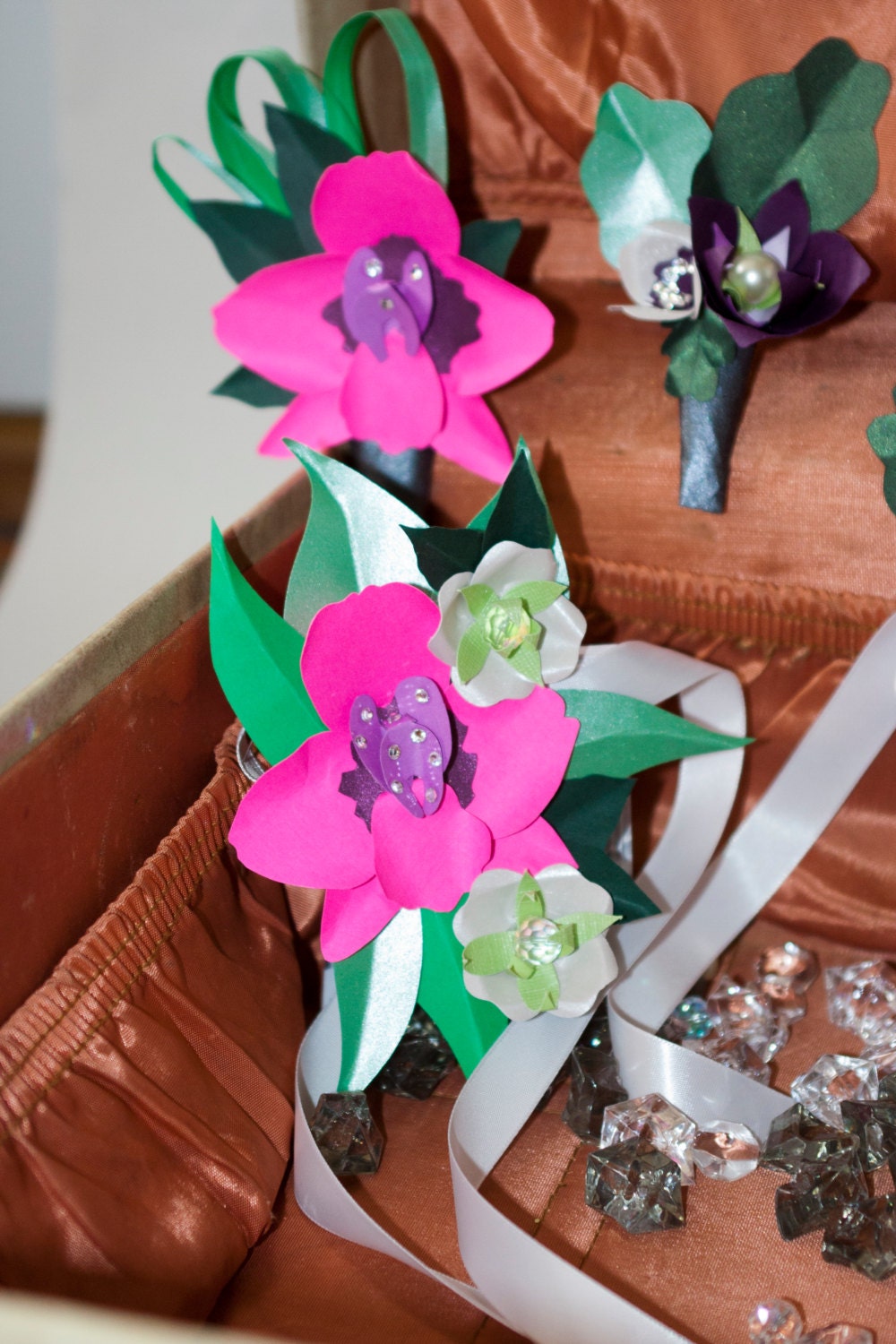Corsage & Bouttoniere Set - Pink Orchid