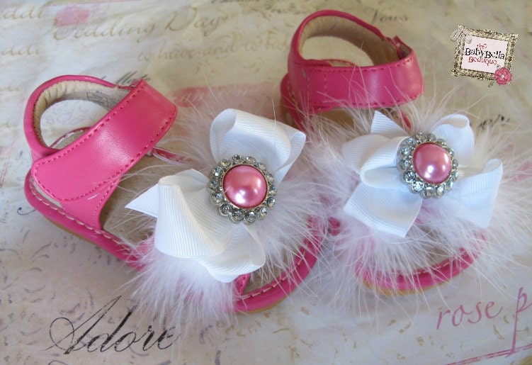 Toddler hot pink leather squeaky shoes, Girl sandals , girl shoes.Ready to ship.