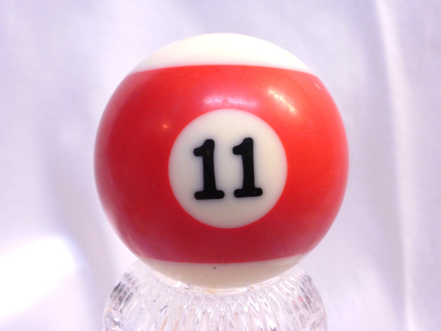 Number 11 Ball - Billiards - Pool - Red Stripe  - 2 1/4 inches in diameter - Eleven