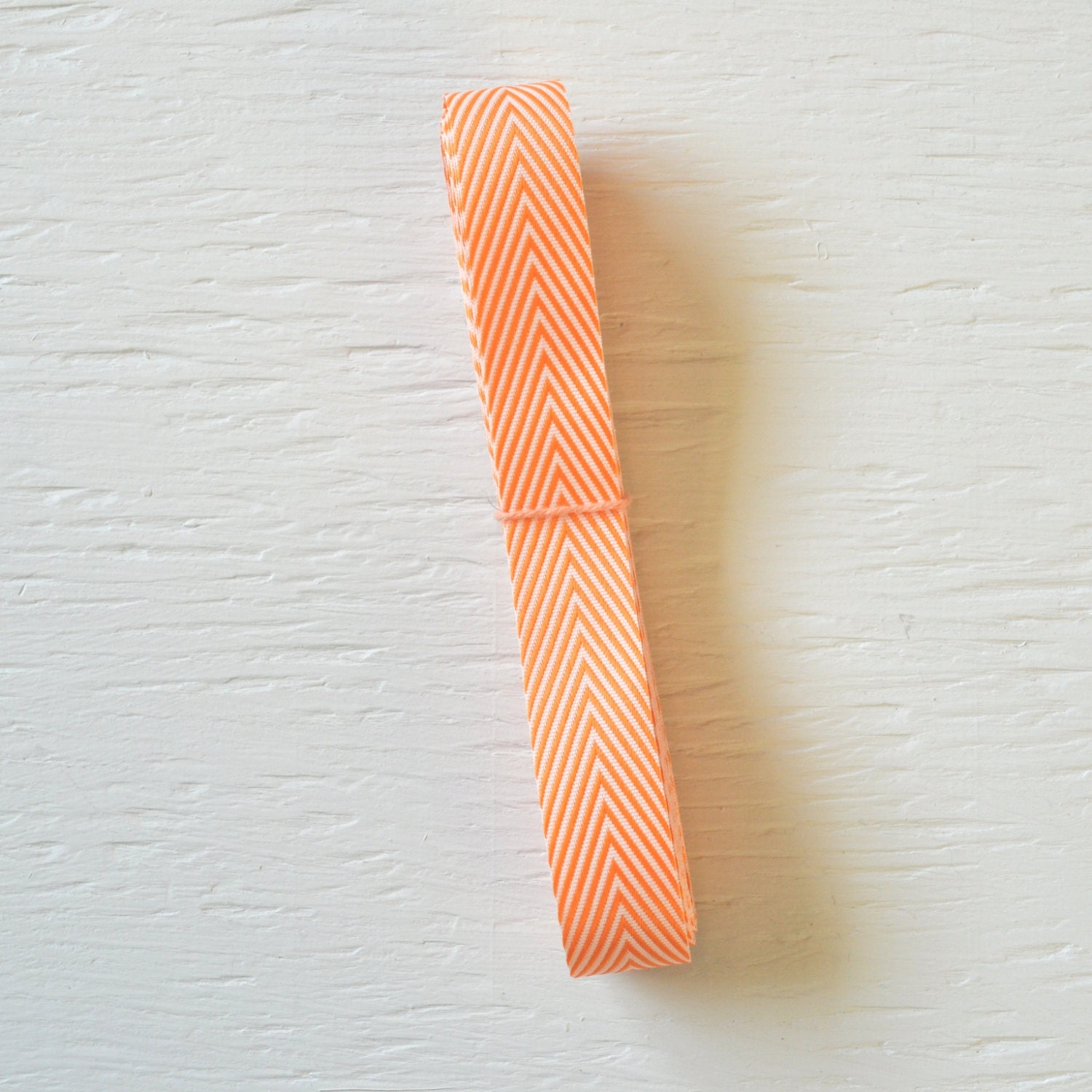 5 yards ORANGE chevron twill ribbon, 3/4 inch