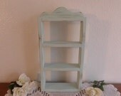 Shabby Chic Wall Spice Shelf Mint Green Beach Cottage French Country Farmhouse Coastal Seaside Curio Wall Hanging Home Decor Desk Organizer