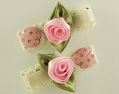 Lady bug on a rose hair clip