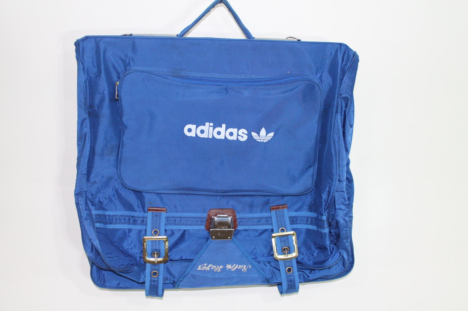 Buy garment bags luggage - 80s ADIDAS Trefoil Garment Bag Luggage Suitcase Hanging Clothes Blue Travel Vintage 1980s