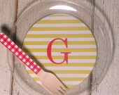 Monogram Stripe Dessert Plates - Choose from 72 colors - Set of 12 Il_170x135