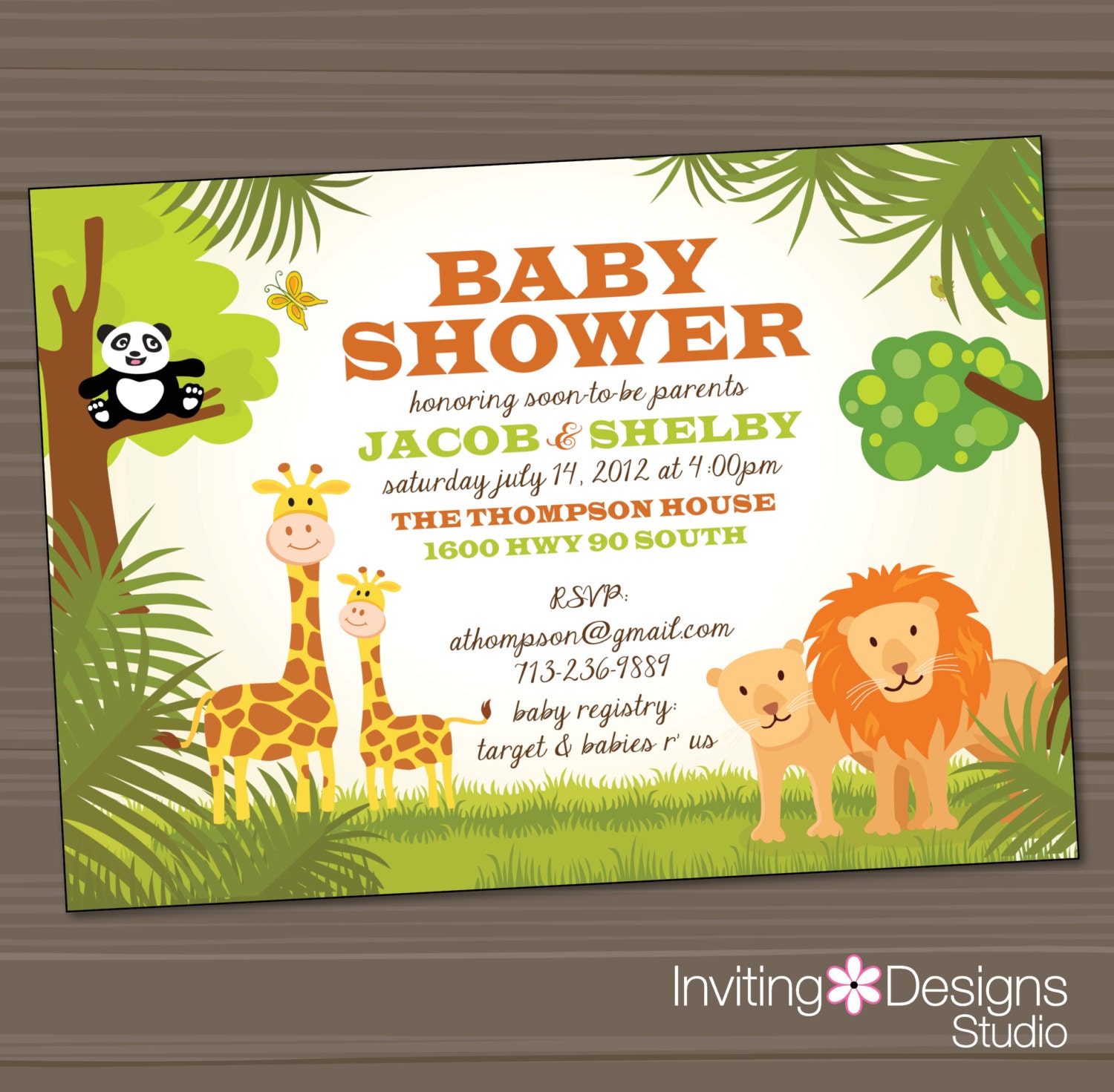 Safari Baby Shower Invitation, Animal Baby Shower, Boy, Neutral (PRINTABLE FILE)