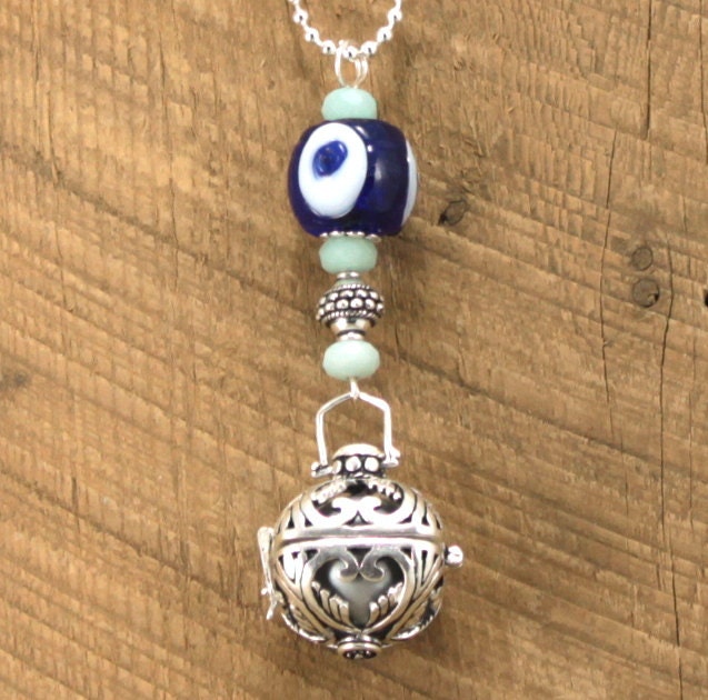 Turkish Cage with Aquamarine Baby Belly Bell