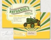 Tractor Invitation / Farm Fresh Invitation - Printable Birthday Invite