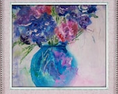 Original Still Life Mixed Media Bloom and Flourish Painting16x16