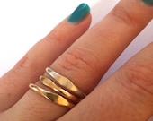 Set of 3 Wave Rings-  Layering Stacking Knuckle Rings- Yellow Gold Filled, Pink Gold Filled, or Sterling Silver