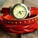 Vintage Style simple leather wrist watch,leather wrist watch lady red leather wrist watch  2163S