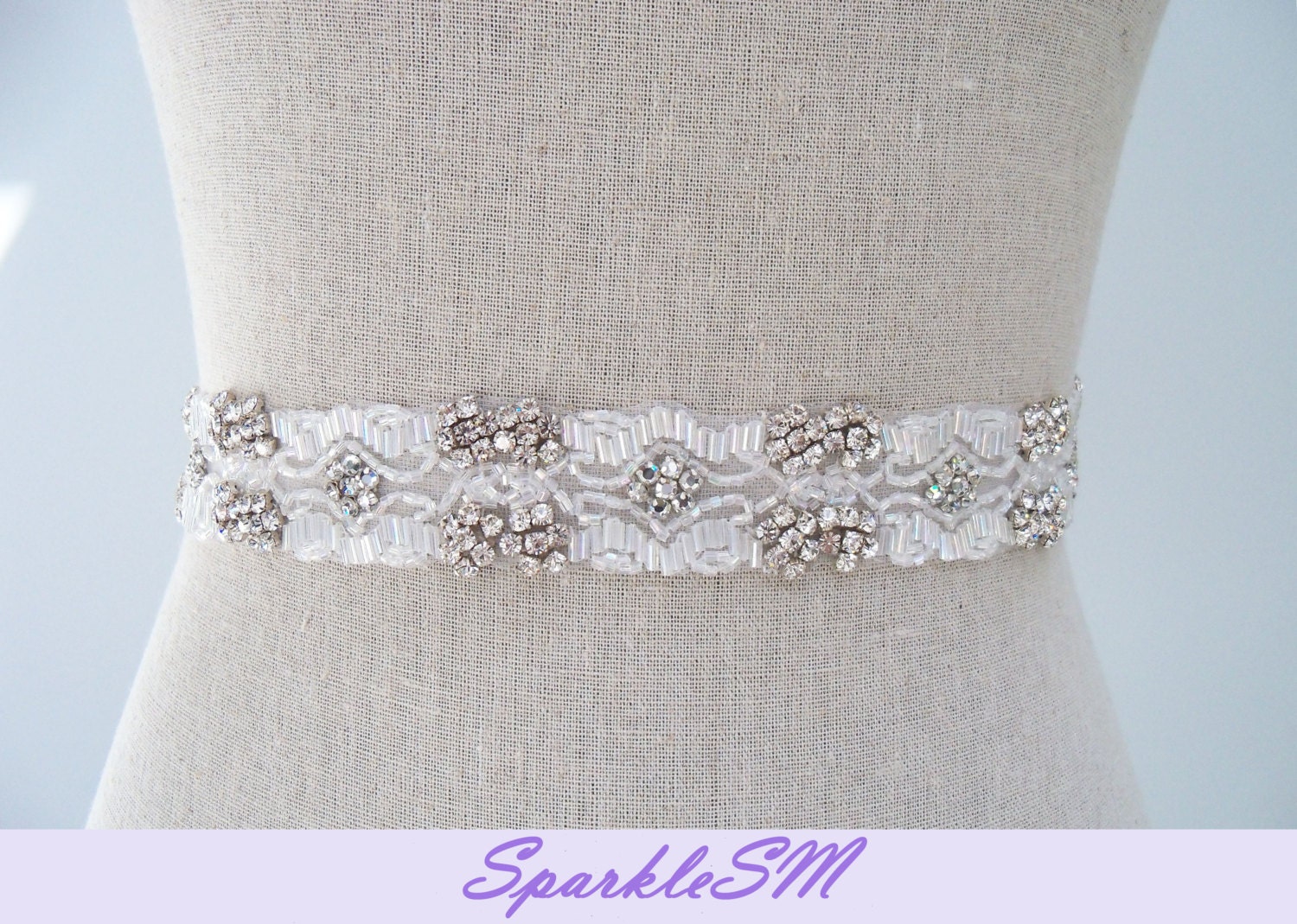 Bridal Sash Rhinestone Belt - Emmaline