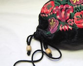 Boho Accessory Velvet Bag Purse  Floral Evening bag Vtg Purse Evening Bag Embroidered Bag Gift for Her