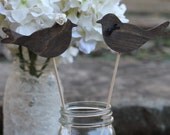Love Birds Cake Toppers, Cupcake Toppers, Bride Groom Cake Toppers, Rustic Table Number Markers, Rustic Wedding