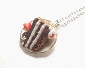 Chocolate Cake Pendant.  Polymer clay