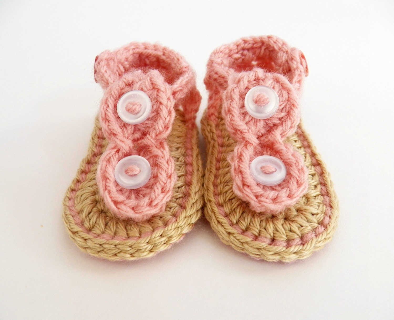 CROCHET SANDALS - Light Pink 0-6 months