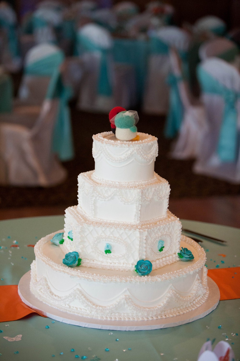 Hand Needle Felted Wedding Cake Topper - Love Birds ( made to order)