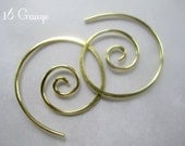 16 Gauge Brass Spiral Hoops
