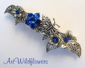 Mothers Day Gift - Hair Barrette with Blue Rhinestones