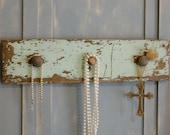 Chippy Paint Wall Rack Shabby Chic Coats Hats Jewelry