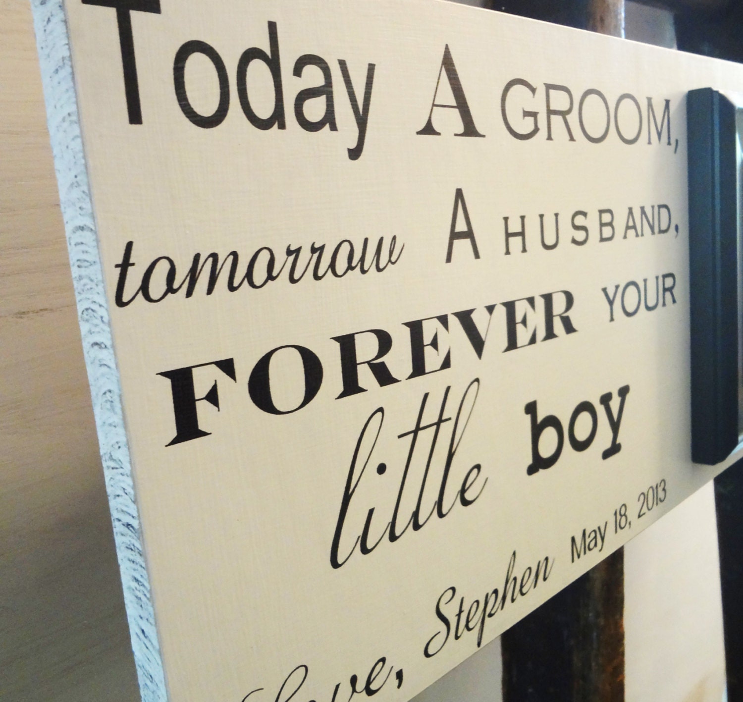 Personalized Frame Parents of the Groom Wedding 9 x 22 Custom Mother Father of the Groom Mom  Dad Parents Gift