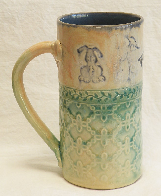 Stoneware 20oz ceramic dog mug 20C095