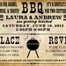 Printable Rustic BBQ Couples Wedding Shower 4x6 or 5x7 Invitation-DIY
