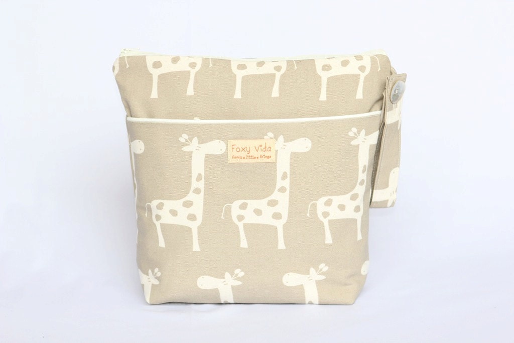 FREE SHIPPING - Limited Baby Diaper Wet Bag Set With Dry Pocket and Changing Pad Giraffes