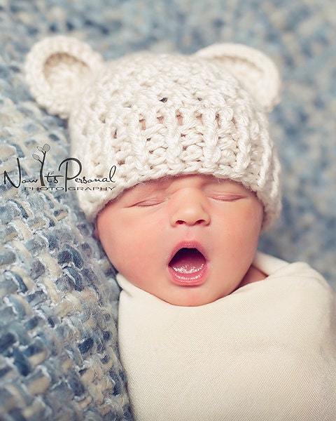 Crochet PATTERN - Lacy Baby Bear Crochet Hat Pattern - Instant Download PDF 203 - Newborn to Adult - Photography Prop Pattern